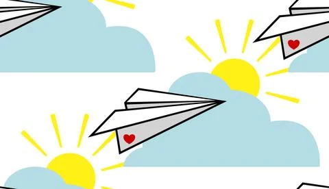 Geometric Pattern - Paper Airplane Stock Illustration