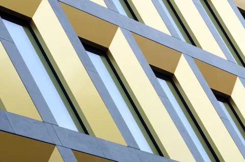Geometric pattern from part of building facade. Modern architecture of Stock Photos