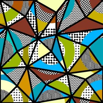 Geometric pattern in a patchwork collage style. Illustrazione stock
