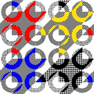 Geometric pattern in a patchwork collage style. Illustrazione stock