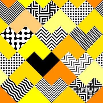 Geometric pattern in a patchwork collage style. Stock Illustration