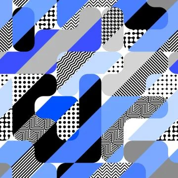 Geometric pattern in a patchwork collage style. 스톡 일러스트