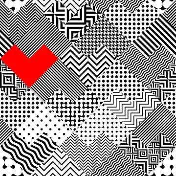 Geometric pattern in a patchwork collage style. Stock Illustration