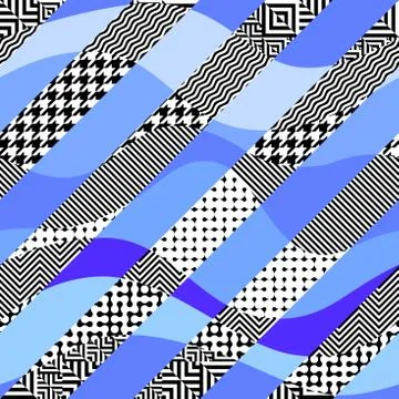 Geometric pattern in a patchwork collage style. Stock Illustration