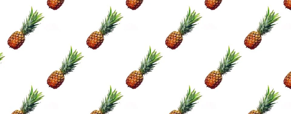 Geometric pattern with pineapples on white background, Stock Photos