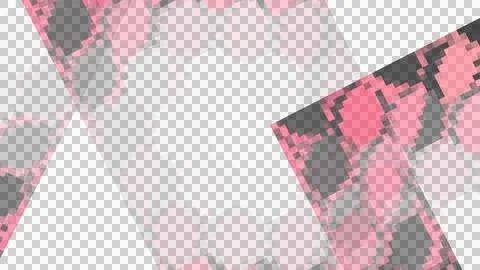 Geometric pattern with pink and gray squares on white background Illustrazione stock