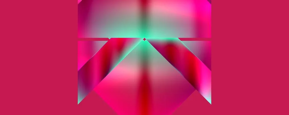 Geometric pattern with pink and green hues on a pink background Stock Illustration