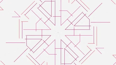 Geometric Pattern with Pink and Orange Lines on White Background Stock Footage 329952297