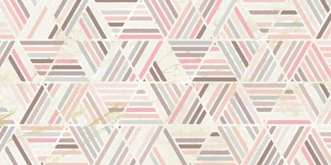Geometric pattern pink background with marble texture Stock Illustration