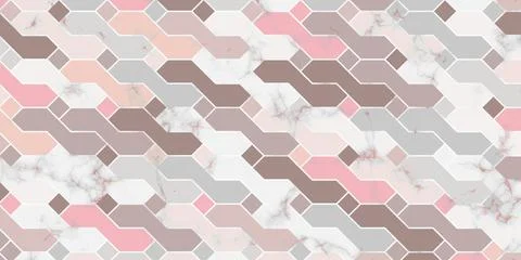 Geometric pattern pink background with marble texture Stock Illustration