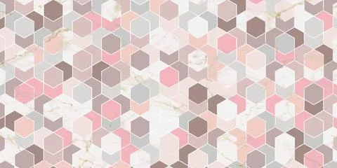 Geometric pattern pink background with marble texture Stock Illustration