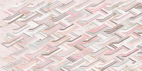 Geometric pattern pink background with stripes linear wave Stock Illustration