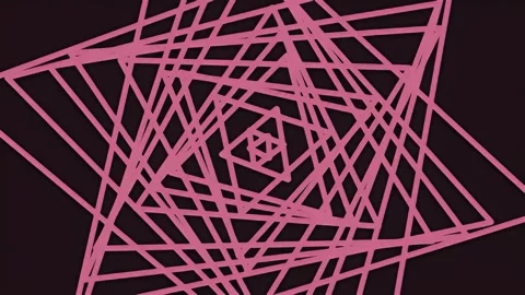 Geometric Pattern, Pink Lines on Black Background, Modern Art 스톡 동영상 341851462