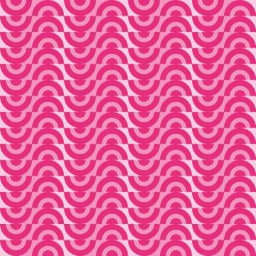 Geometric pattern with pink semicircles Stock Illustration