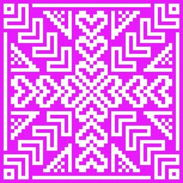 Geometric Pattern Pixel Art Stock Illustration