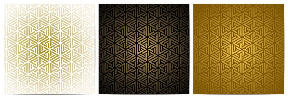 Geometric pattern with polygonal shape and triangle gold lines Illustrazione stock