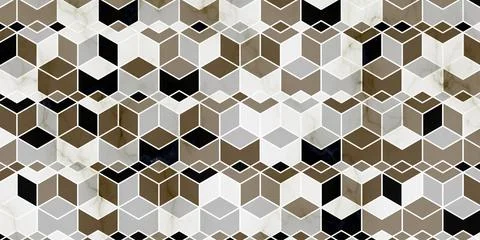 Geometric pattern with polygonal shape and marble texture Stock Illustration
