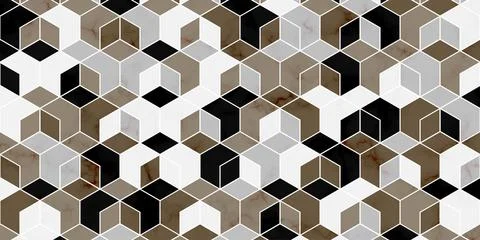 Geometric pattern with polygonal shape and marble texture Stock Illustration