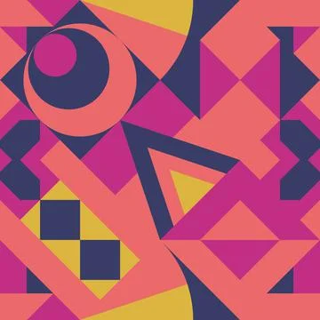 Geometric pattern, pop color texture. Creative architecture wallpaper, colorful Ilustración de archivo