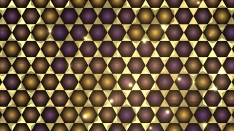 Geometric pattern with purple and gold triangles on a Stock Footage 338323277