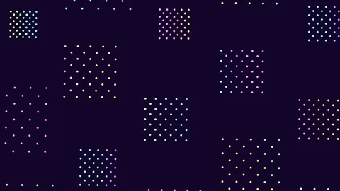 Geometric pattern of purple, pink, and blue dots on dark background Stock-Footage 292945232