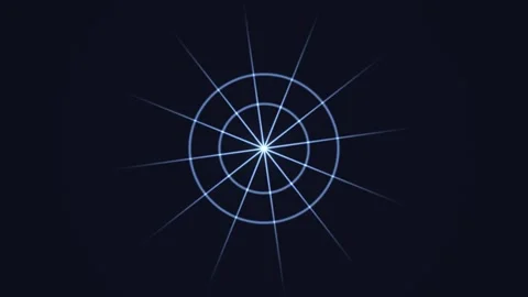 Geometric pattern with radial lines on dark background Stock Footage 338299252