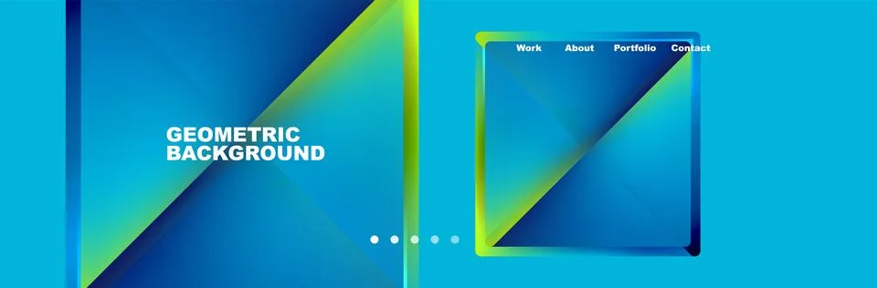 Geometric pattern with rectangle and triangle on electric blue background Illustrazione stock