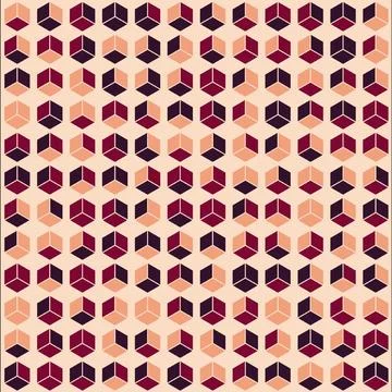 Geometric pattern of red and brown squares and a brown border Stock Illustration