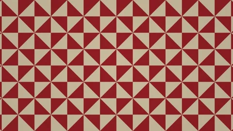 Geometric pattern with red and cream triangles on flat Stock Footage 338126581