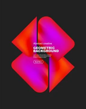 Geometric pattern with red and purple triangles on black background Stock Illustration