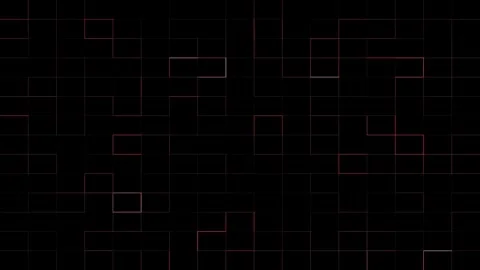 Geometric pattern of red and white squares on black background Stock Footage 328303723