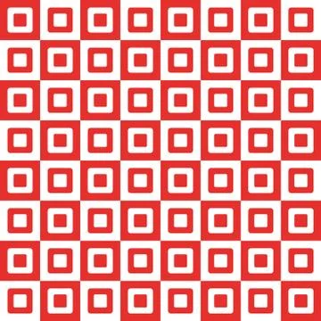 Geometric pattern with red and white squares Stock Illustration