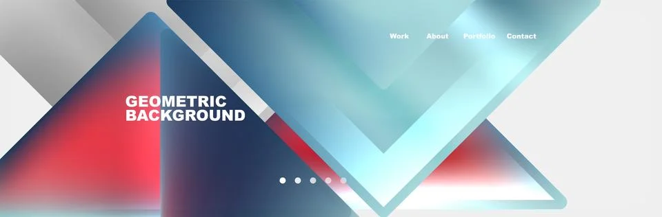 Geometric pattern with red, blue, and white triangles on a white background Stock Illustration