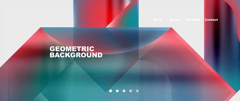 Geometric pattern with red, blue, and green triangles on white background Stock Illustration