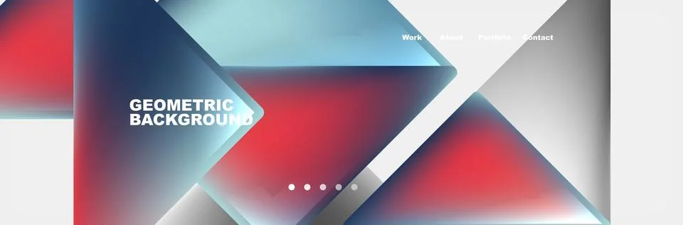 Geometric pattern with red, electric blue, and white triangles Stock Illustration