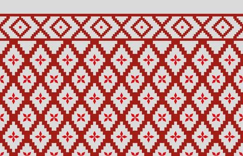 Geometric pattern in red tones seamless pattern. Stock Illustration