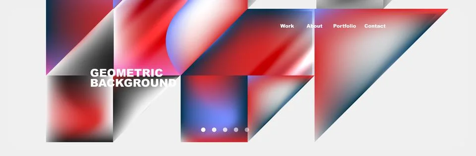 Geometric pattern with red, white, and blue triangles on a white background Stock Illustration