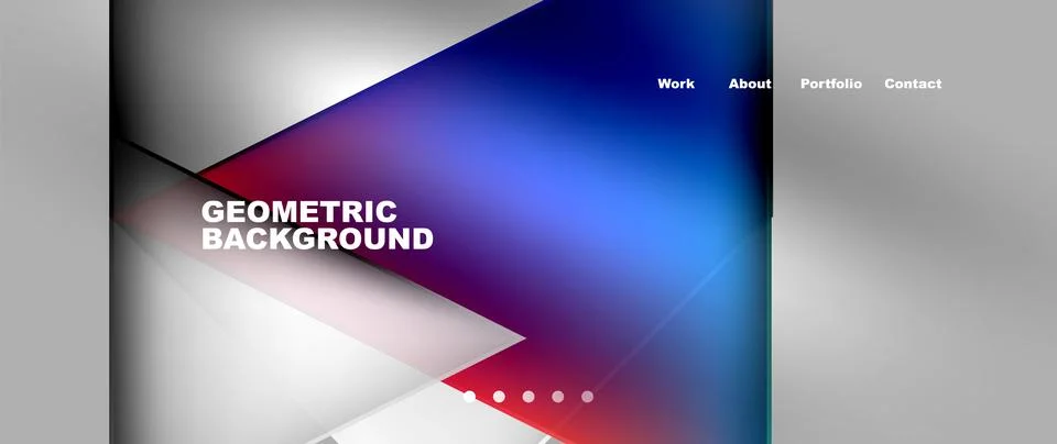 Geometric pattern with red, white, and blue triangles on a gray background Stock Illustration