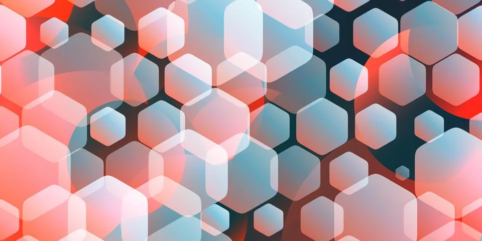 A geometric pattern of repeating cubes of various sizes on a hexagonal grid.. Stock Illustration