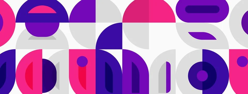 Geometric pattern. Repeating shapes, pink, purple, gray colors create modern Illustrazione stock