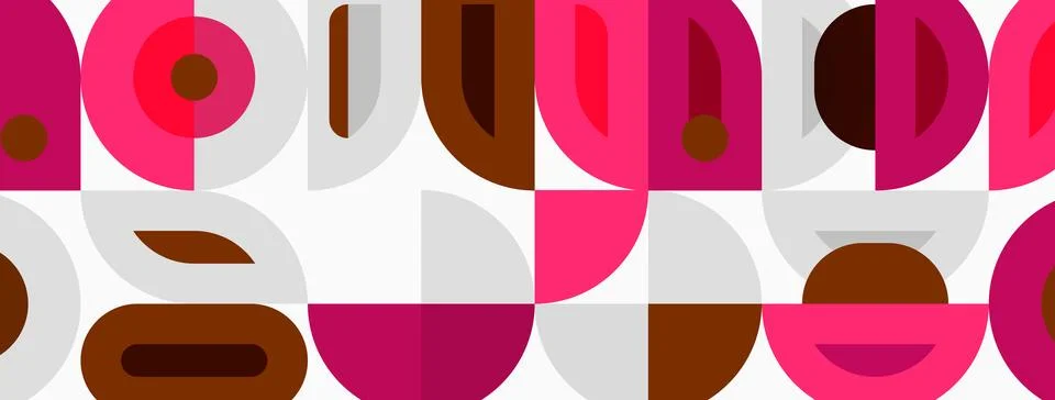 Geometric pattern. Repeating shapes, pinks, browns, beige create retro aest.. Illustrazione stock