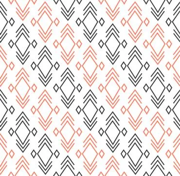Geometric pattern with rhombus and lines elements Stock Illustration