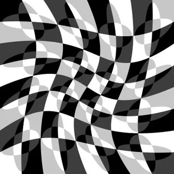 Geometric pattern with ripple, wavy distortion, warp effect. Abstract monochr 스톡 일러스트