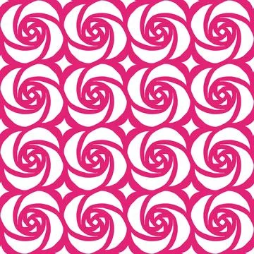 Geometric Pattern - Roses (Pink, White) Stock Illustration