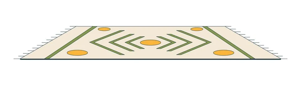 Geometric pattern rug 2D cartoon object 스톡 일러스트