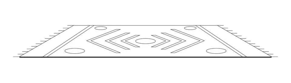 Geometric pattern rug 2D line object Stock Illustration