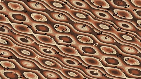 Geometric Pattern Scene in Warm Brown Tones With Repeating Circles and Rings Stock Footage 327605888