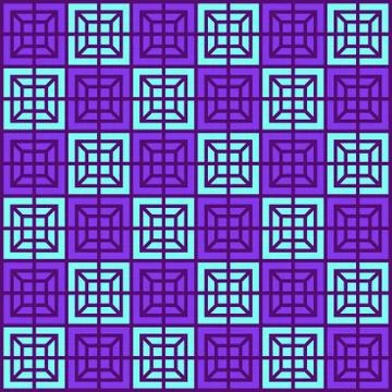 Geometric pattern, seamless square simple background texture violet and sky.. 스톡 일러스트