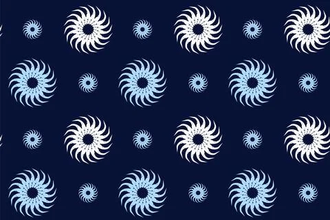 Geometric pattern seamless. White and blue Snowflakes on the blue backgraund. Stock Illustration
