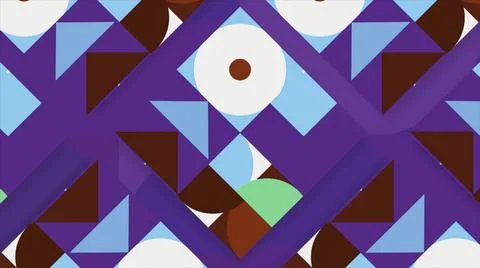 Geometric pattern with seamlessly looping circles, squares, and triangles Stock Illustration